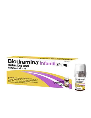 BIODRAMINA INFANTIL 24 MG SOLUCION ORAL 5 MONODOSIS 6 ML