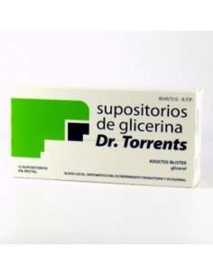 SUPOSITORIOS GLICERINA DR TORRENTS ADULTOS 3.27 G 12