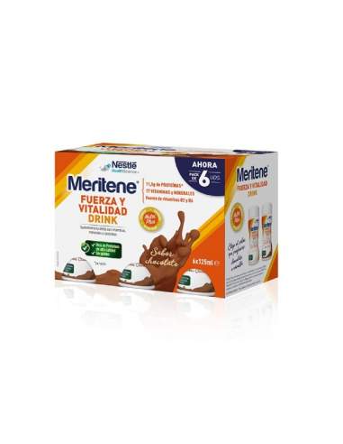 MERITENE FUERZA Y VITALIDAD DRINK PACK CHOCOLATE 6 U X 125 ML